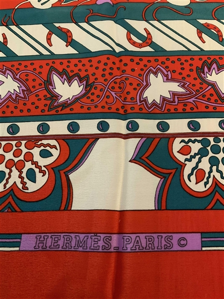 HERMES France Silk Oversized Scarf Shawl Wrap