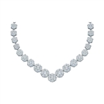 Diamond Cluster V-Shape Luxury Necklace 5.00 Cttw 14kt